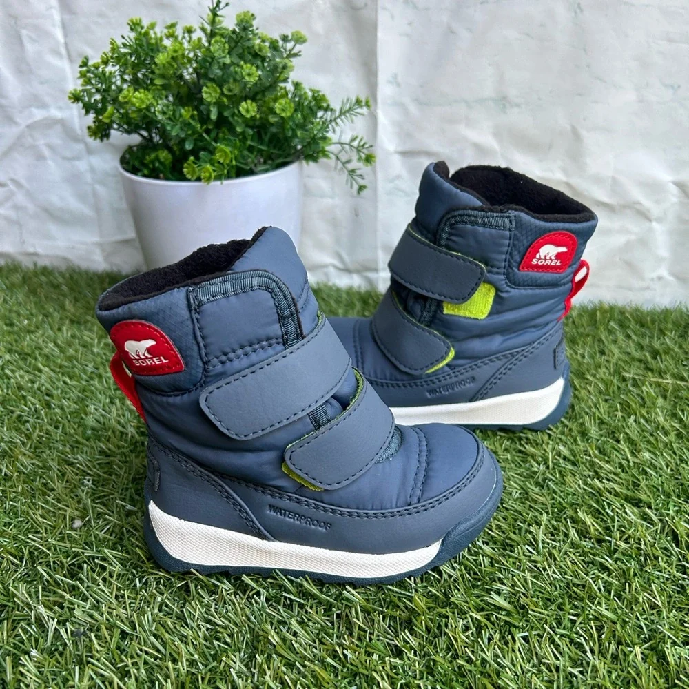 SOREL CHILDREN'S WHITNEY™ |I STRAP BOOT Uniform Blue, Cherrybomb size 5 new